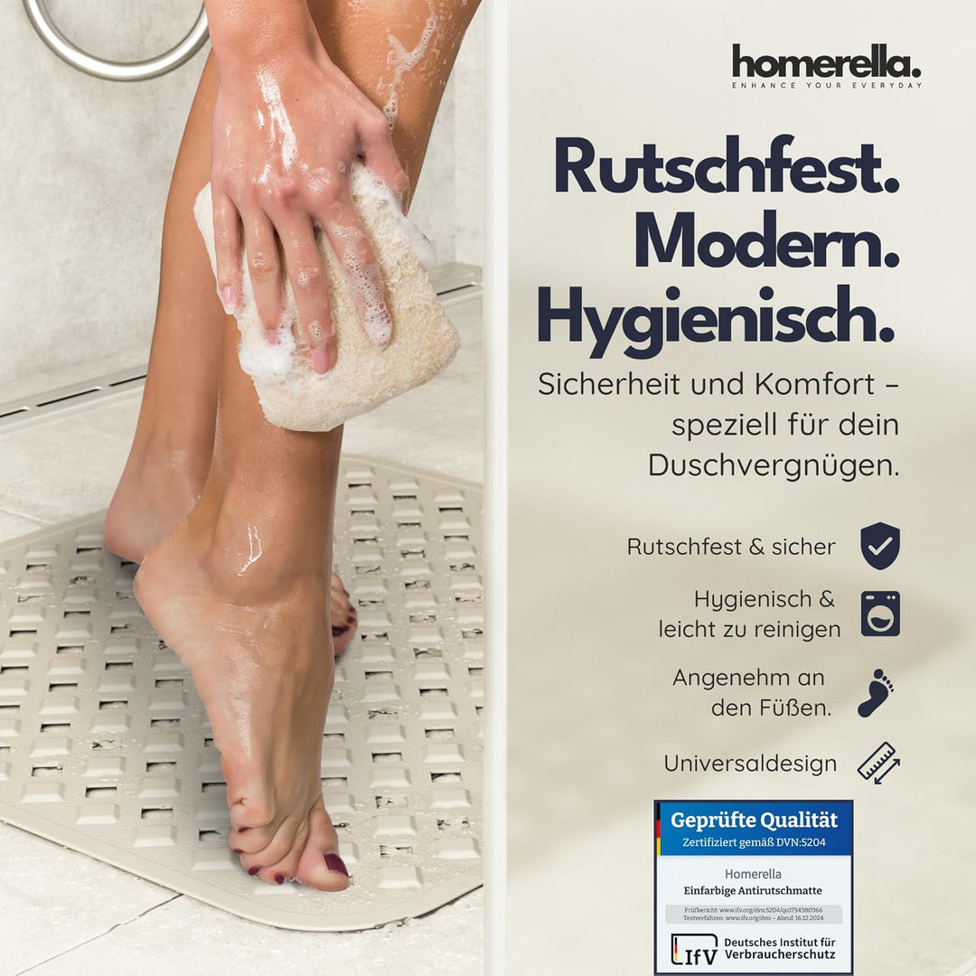 homerella© Duschmatte rutschfest 53x53cm, INKL. AUFHÄNGUNG, Antirutschmatte Dusche, schimmelresisten