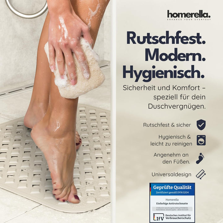 homerella© Duschmatte rutschfest 53x53cm, INKL. AUFHÄNGUNG, Antirutschmatte Dusche, schimmelresisten