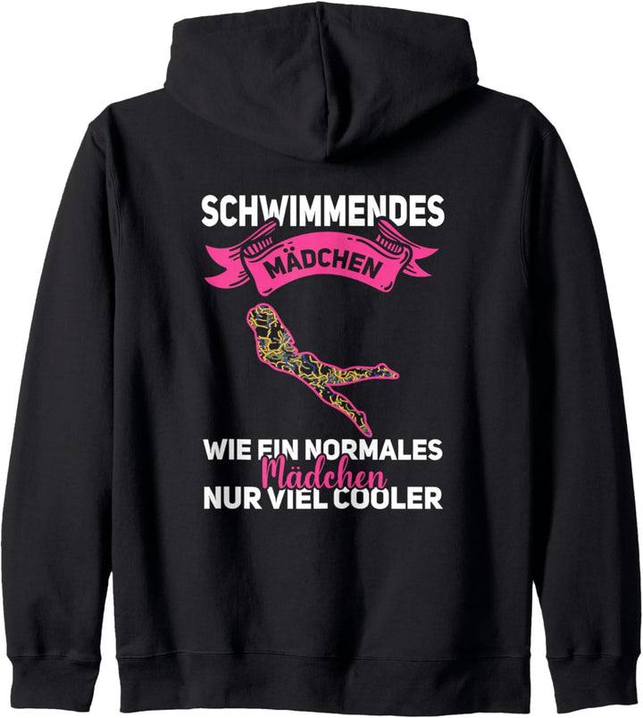 Schwimmendes Mädchen Wie Ein Normales Mädchen Nur Cooler Kapuzenjacke