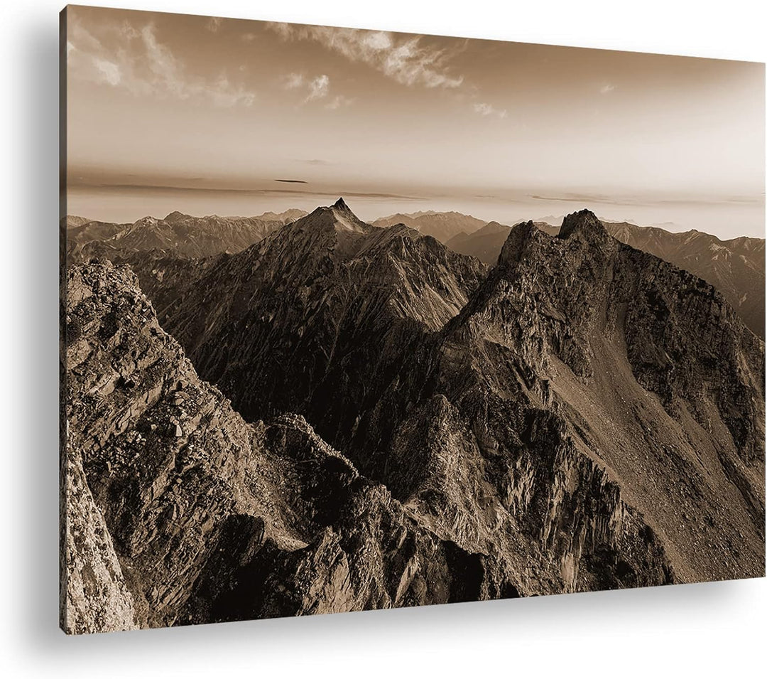 deyoli Die Japanischen Alpen Effekt: Sepia Format: 80x60 als Leinwandbild, Motiv fertig gerahmt auf