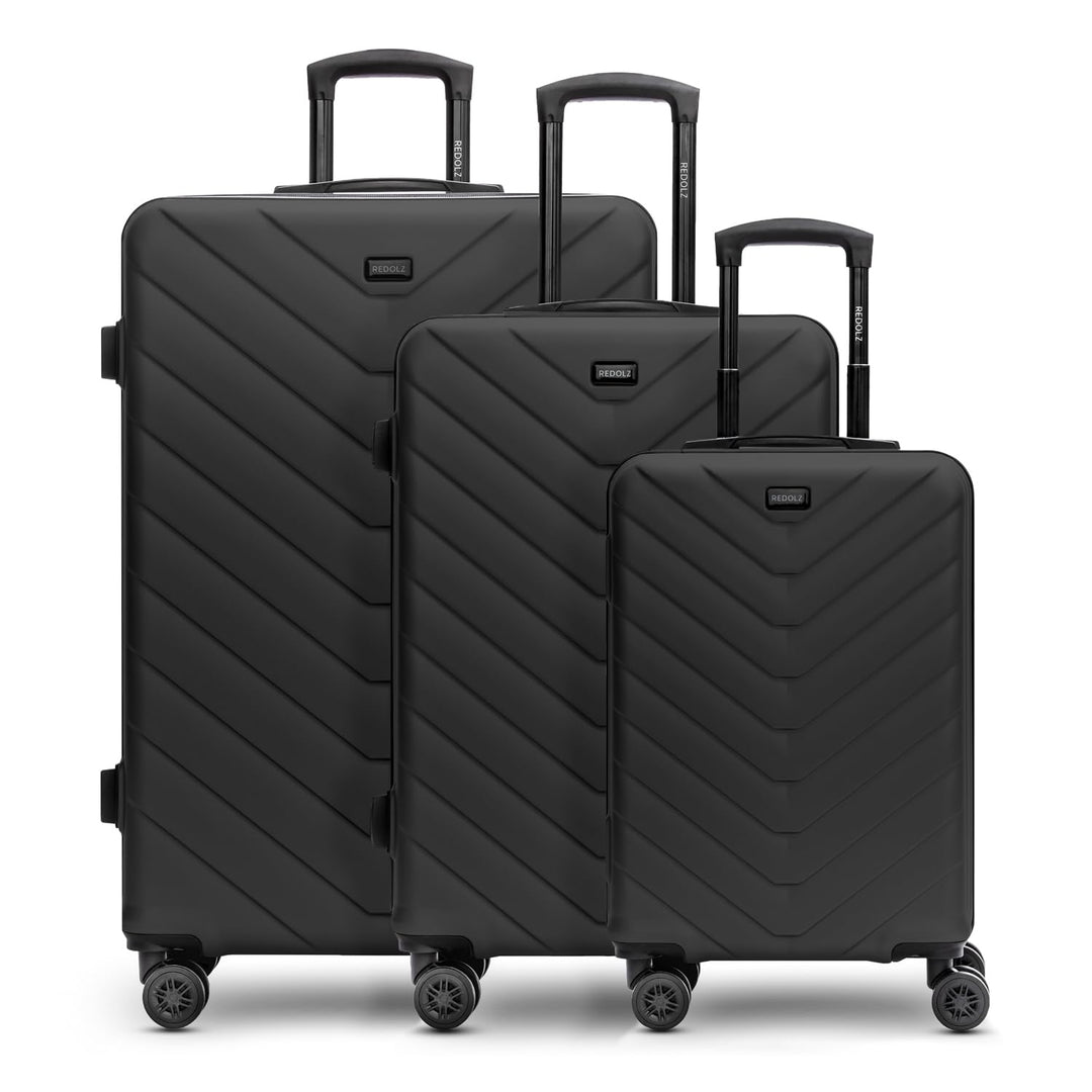 REDOLZ Hartschalen 3er Koffer-Set | Leichte Reise-Trolleys - hochwertiges ABS Material | Damen/Herre