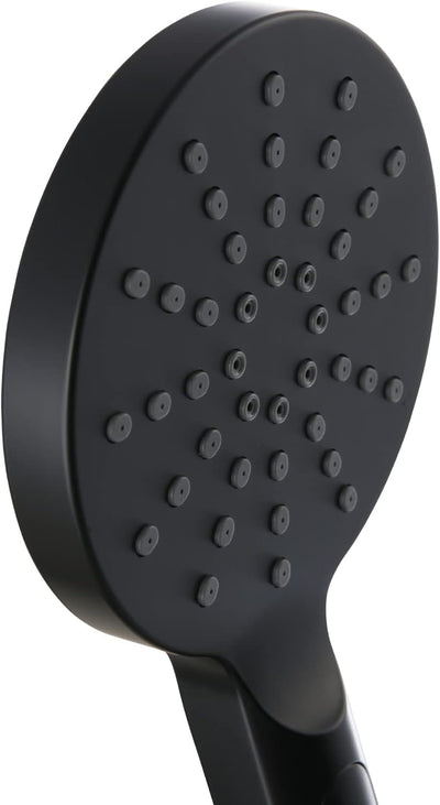 aquaSu® Duschset Acana | schwarz | Duschkopf: 3 Strahlarten, Strahlartenwechsel per Knopf & 12 cm Sp