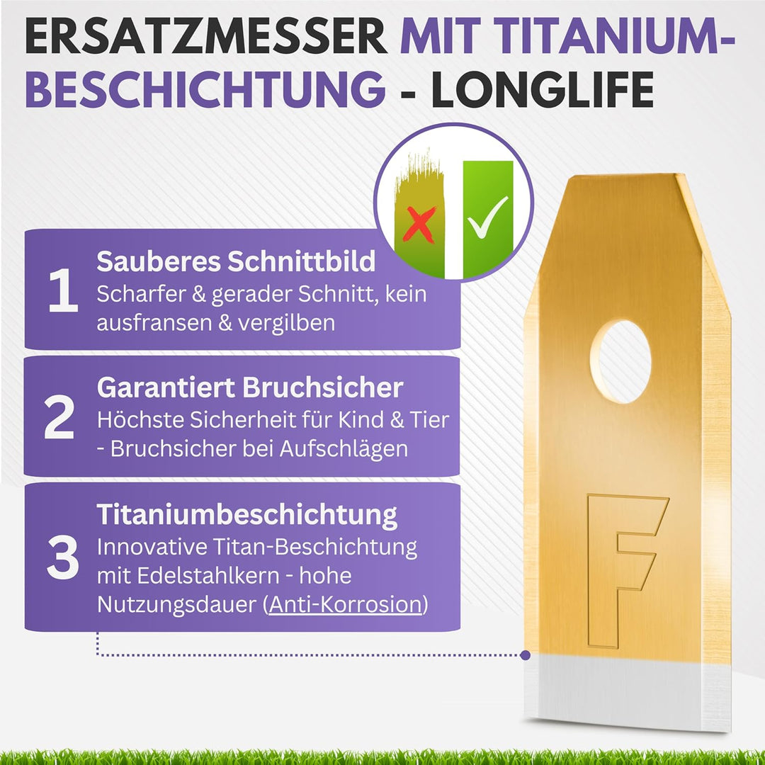 30x Titan Messer Klingen LONGLIFE geeignet für alle Husqvarna® Automower® / Gardena® Mähroboter - (3