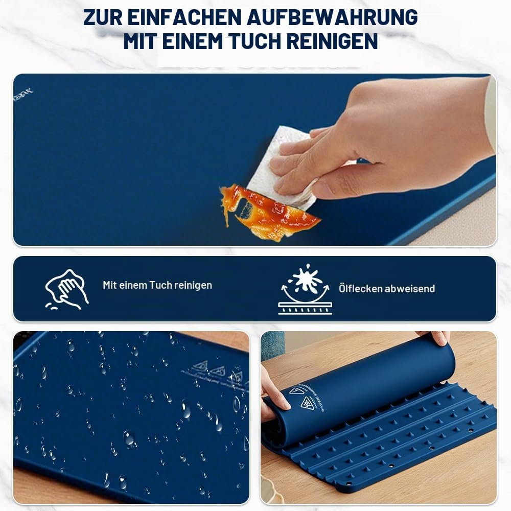 Warmhalteplatte Elektrisch,Silikon Wärmematte mit 10 Einstellbarer Temperatur,Wärmebehälter für Spei