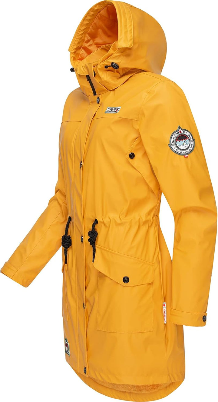 Navahoo Damen wasserdichter gefütterter Regenmantel Deike XS Amber Yellow, XS Amber Yellow
