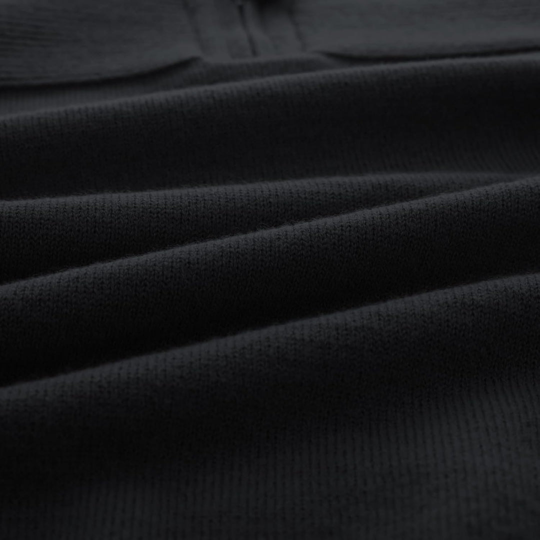 Strickpullover Herren Troyer Pullover mit Reissverschluss und Stehkragen Arbeitspullover, S Schwarz