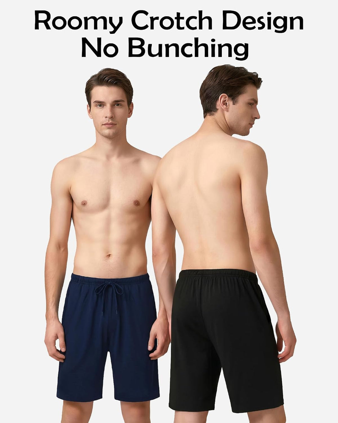 Chalier Cozy 2er Pack Pyjamahose Herren Kurz Modal Schlafanzughose Weich Verstellbare Taille, Beidse