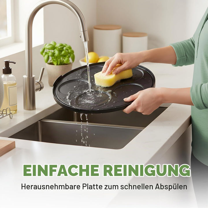 NutriChef Crepes Maker 30 cm mit Abnehmbarer Wendeplatte - Antihaft Oberfläche, LED Anzeige und Temp