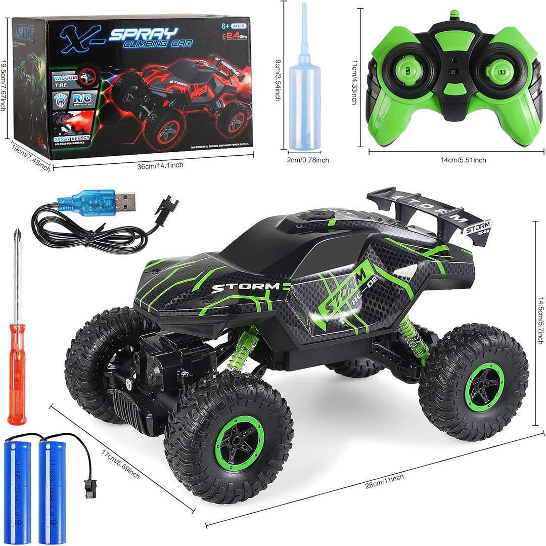 Herefun Ferngesteuertes Auto, RC Auto für Kinder mit LED Sprays und Licht, 2.4GHz Wiederaufladbar Hi