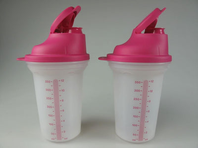 TUPPERWARE Backen Mix-Fix (2) klein 350 ml pink Shaky Küchenhelfer Shake It 8194