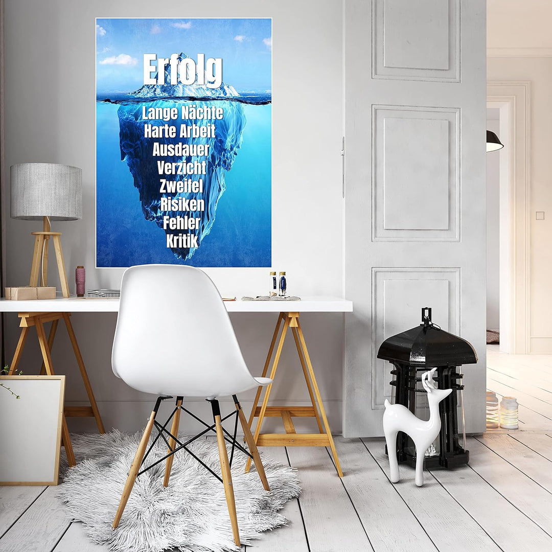 wandmotiv24 Poster als Wanddeko, Grösse Din A1, Erfolg Eisberg, Arktis, Arbeit, Moderne Wanddeko, Wa