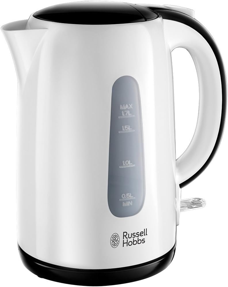 Russell Hobbs Wasserkocher [1,7l, 2200W] My Breakfast (verdecktes Heizelement, herausnehmbarer Kalkf