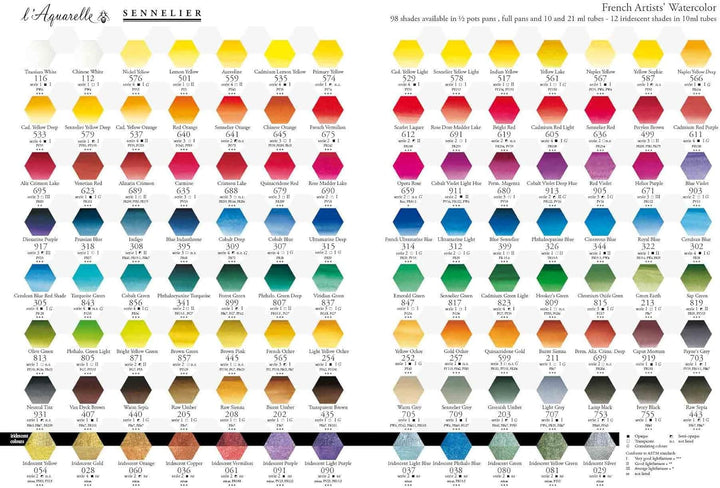 Sennelier Aquarelle Metalldose, 12 halbe Behälter