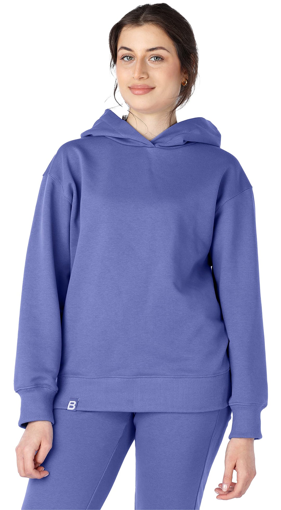 Bellivalini Kapuzenpullover lang Damen Hoodie Sportanzug Oberteil Jogging Pullover BLV210 S Lila-bla