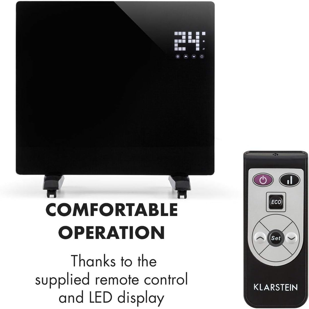 Klarstein Elektroheizung, Konvektor-Heizung mit Bodenrollen, Mobile Elektroheizung Energiesparend, S