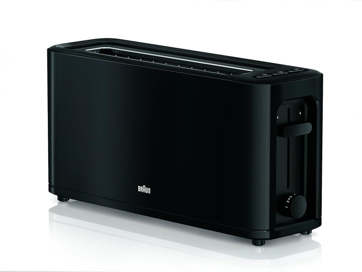 Braun HT 3110 BK Toaster | Langschlitz | Extrabreite Toastkammer | Herausnehmbare Krümelschublade |