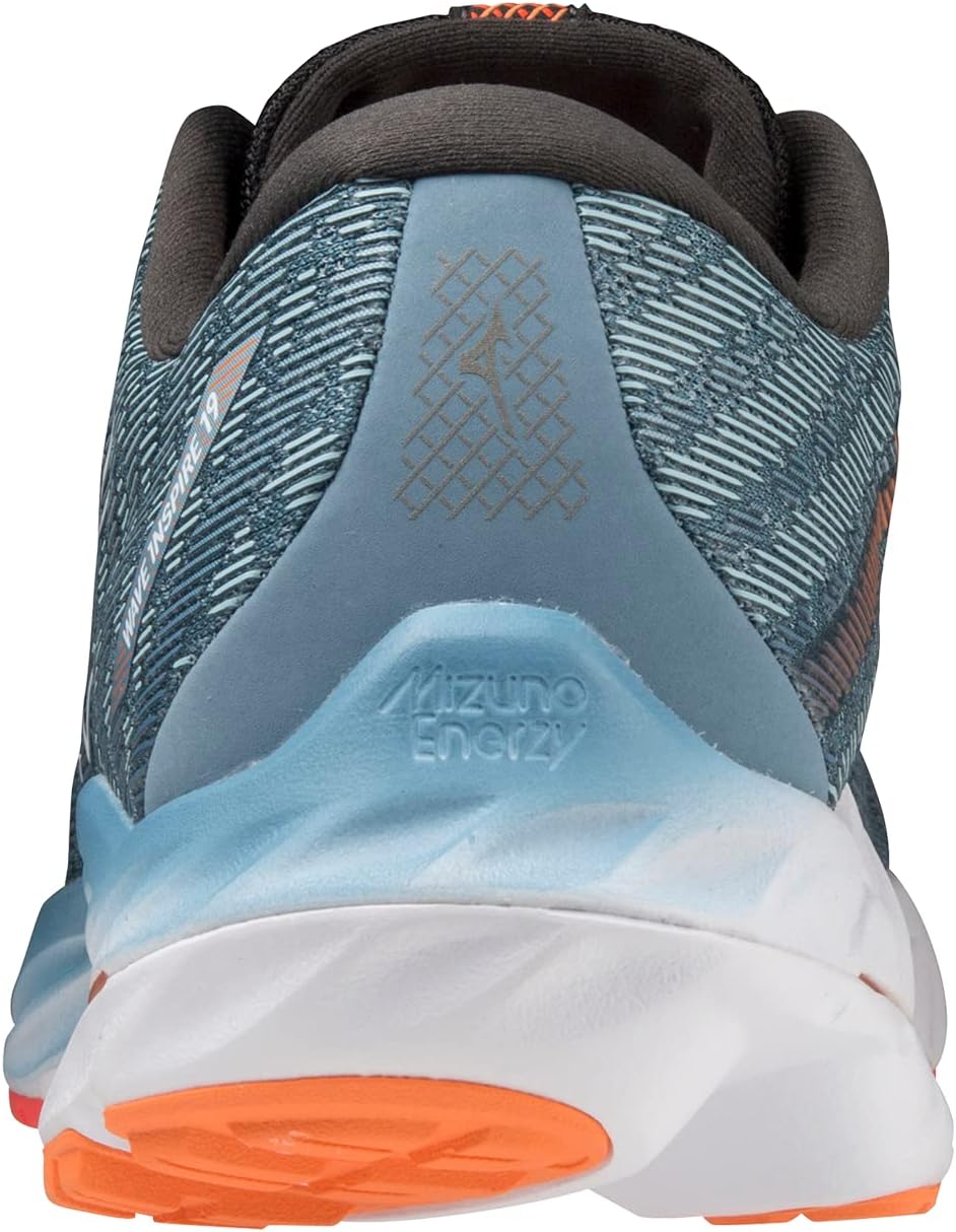 Mizuno Herren Wave Inspire 19Sneaker 44 EU Provincial Blue White Light Orange, 44 EU Provincial Blue