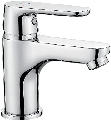 VBChome Badmöbel Set 45 cm Weiss Waschbecken mit Hängeschrank Weiss mit Armantur Chrom Waschtisch 1-