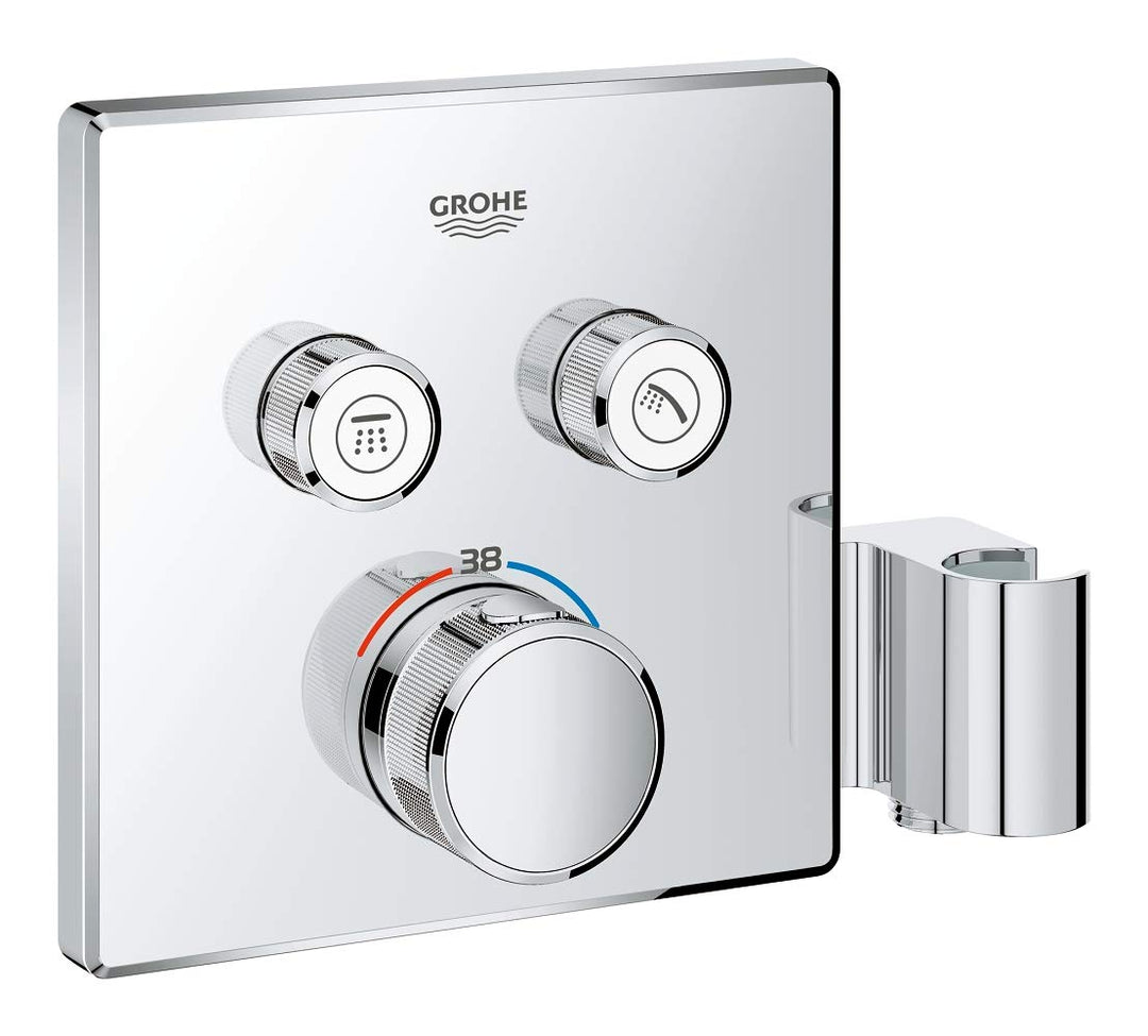 GROHE Grohtherm Smartcontrol - Thermostat mit 2 Absperrventilen und integriertem Brausehalter (Ferti