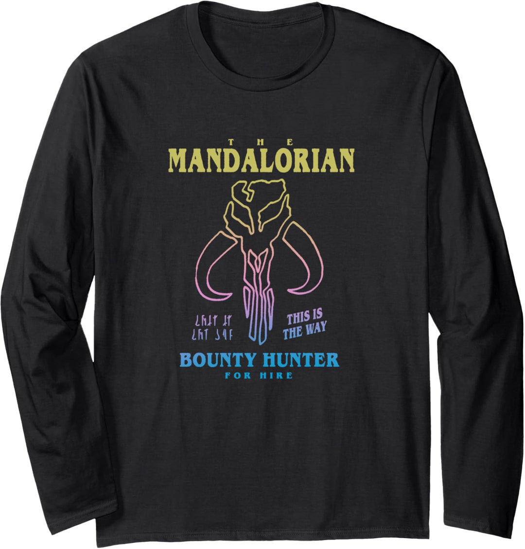 Star Wars: The Mandalorian Bounty Hunter Logo Outline Langarmshirt