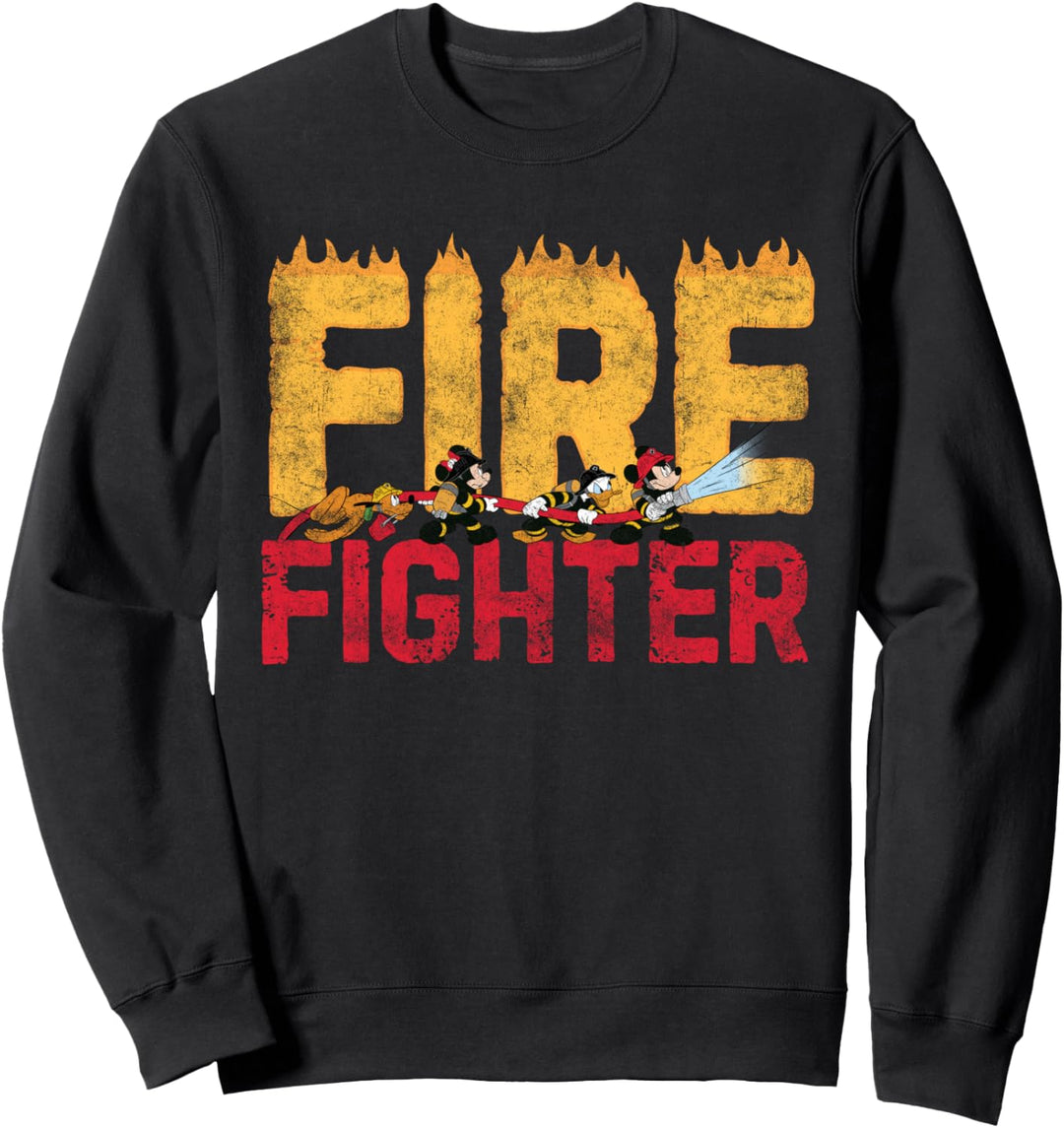 Disney Mickey and Friends Minnie Donald Pluto Fire Fighters Sweatshirt