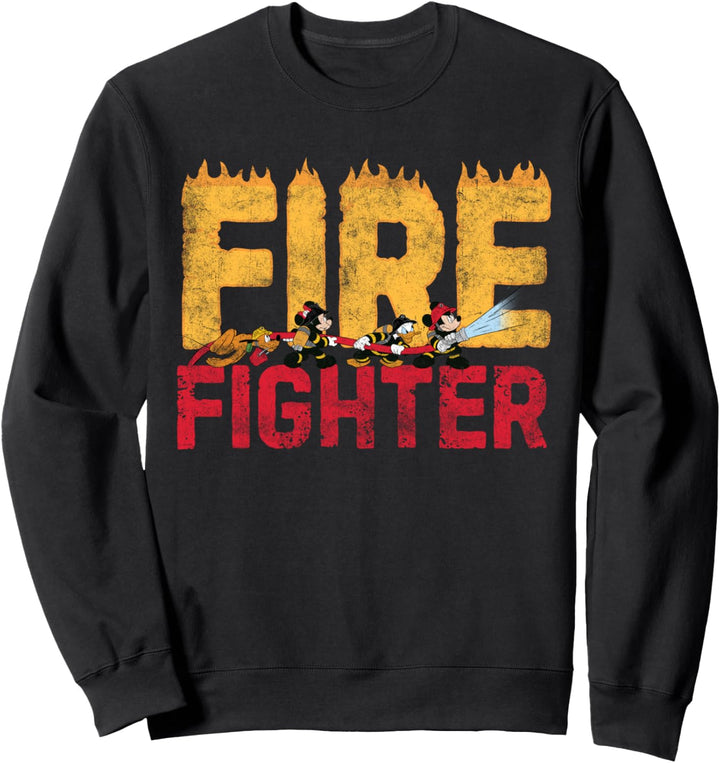 Disney Mickey and Friends Minnie Donald Pluto Fire Fighters Sweatshirt