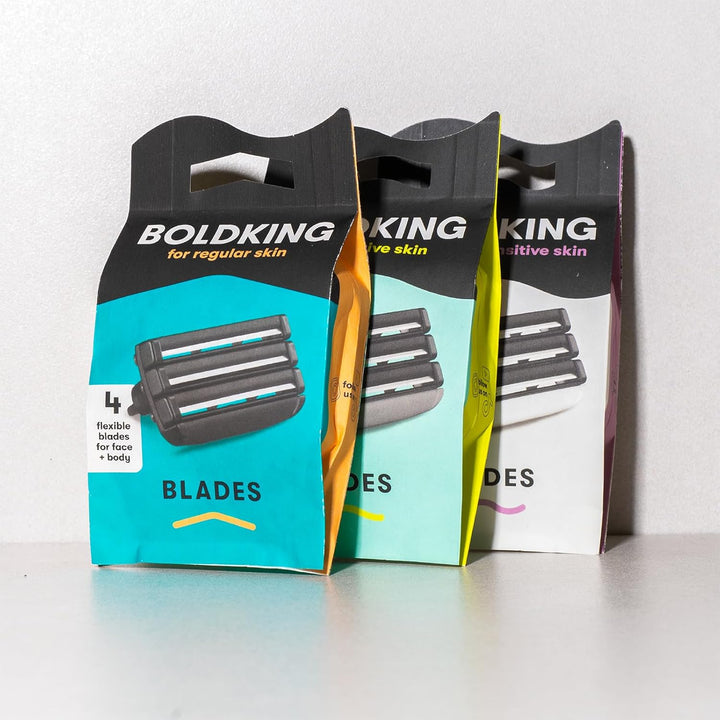 Boldking Rasierklingen 4 Stück Extra Sensitiv - Rasierklinge für besonders sensible Haut - Rasierkli