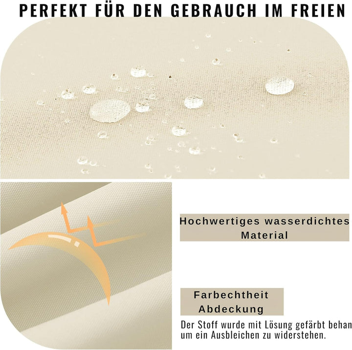Outdoor Stuhlkissen 45x45, 2er Set mit Bändern, Creme | Wasserdichtes Sitzkissen mit Weicher Schaums