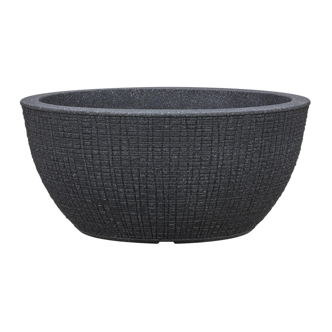 Scheurich Barceo Bowl 40, Pflanzschale/Blumentopf/Pflanzenschale, rund, Farbe: Stony Black, hergeste
