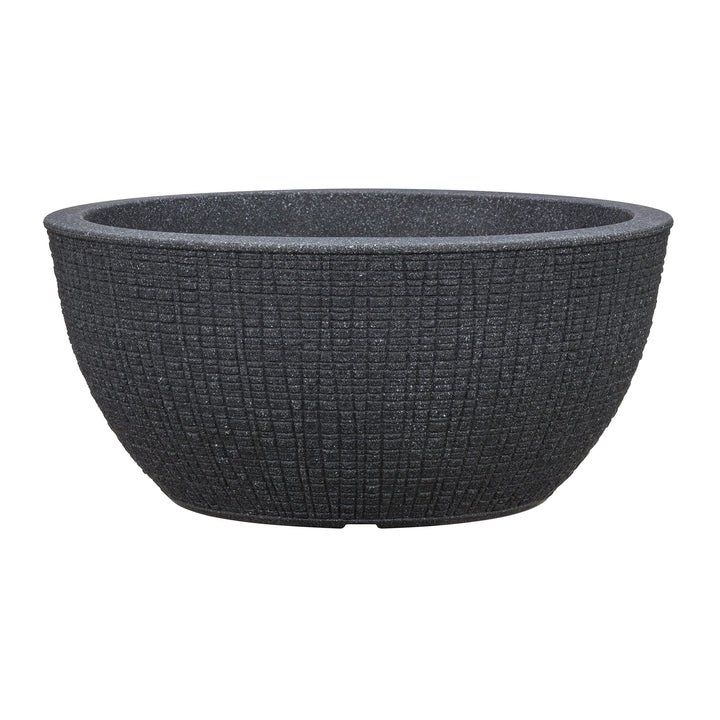 Scheurich Barceo Bowl 40, Pflanzschale/Blumentopf/Pflanzenschale, rund, Farbe: Stony Black, hergeste