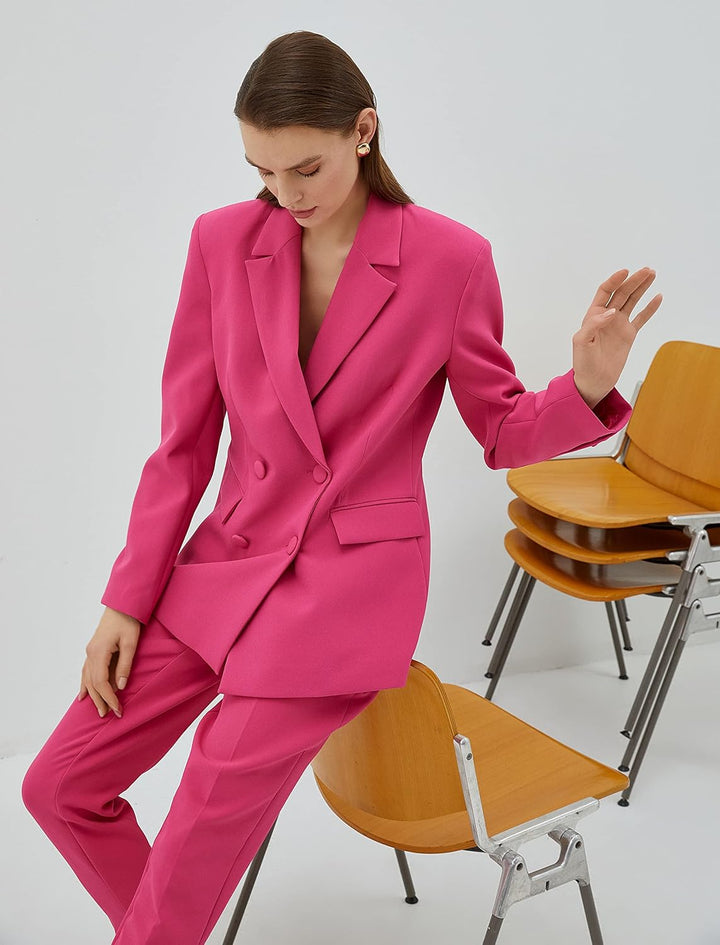 Koton Damen Pocket Detail Wrapped Blazer Jacket, Pink (259)