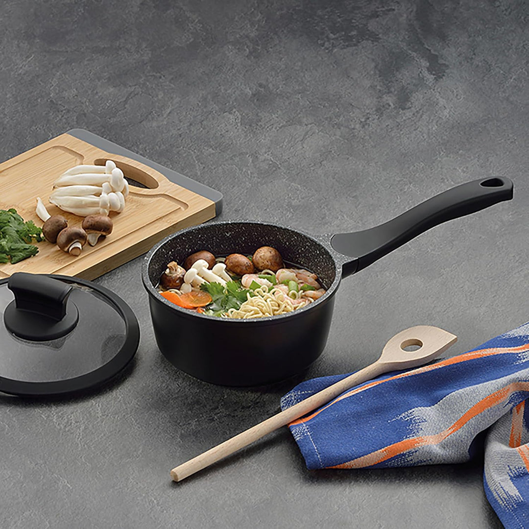 kela Stielkasserolle Stella Nova, Ø 16 cm, 1 L, Aluguss, schwarz, Allherdboden, antihaftbeschichtet,