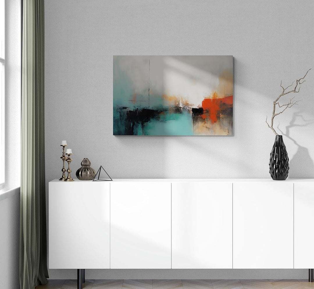 Artnova Abstraktes Leinwandbild I 90 x 60 cm, inkl. Aufhänge-Set, Leinwand-Bilder Fotoleinwand Wandb