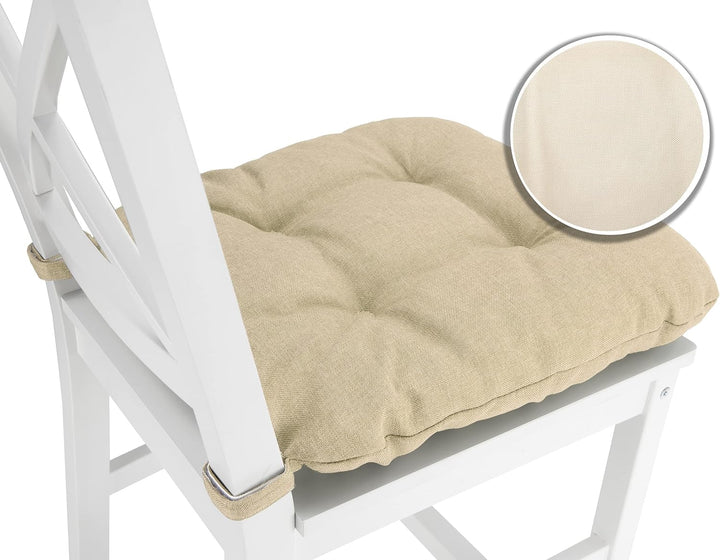 sunnypillow 4er Set Stuhlkissen mit Klettverschluss Masse: 40 (vorne) | 35 (hinten) x 40 x 8 cm Pols