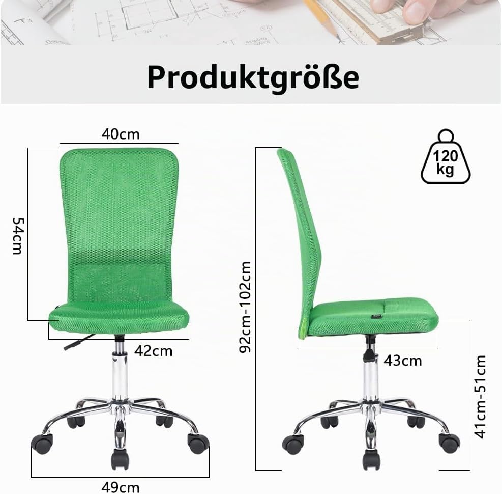 Mingone Bürostuhl Ergonomisch Schreibtischstuhl aus Mesh Höhenverstellbarer Drehstuhl 360° Drehbarer