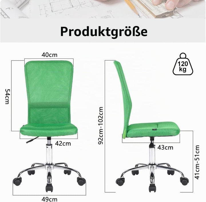 Mingone Bürostuhl Ergonomisch Schreibtischstuhl aus Mesh Höhenverstellbarer Drehstuhl 360° Drehbarer