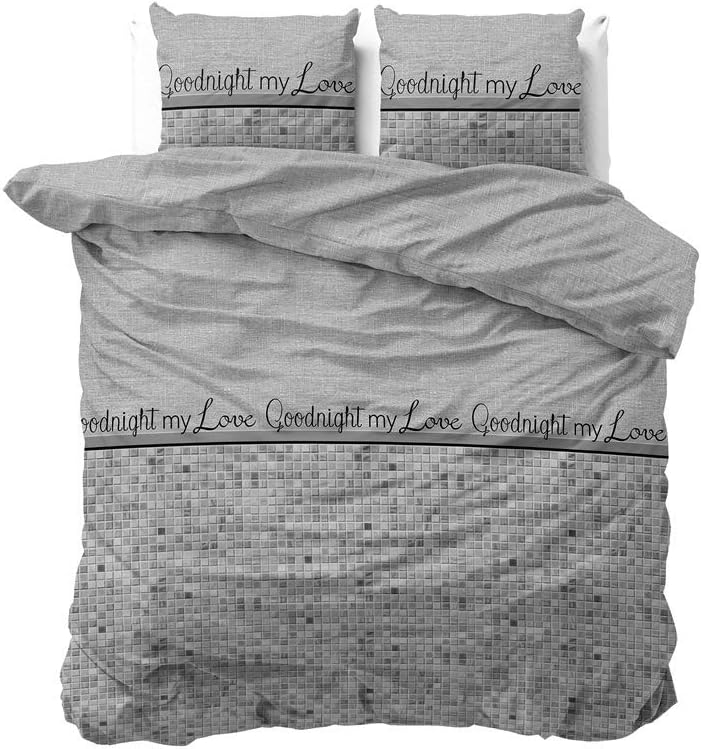 Sleeptime Bettwäsche 3teilig 200cm x 220 cm - Gute Nacht Mein Liebling - weich & bügelfrei Bettbezüg