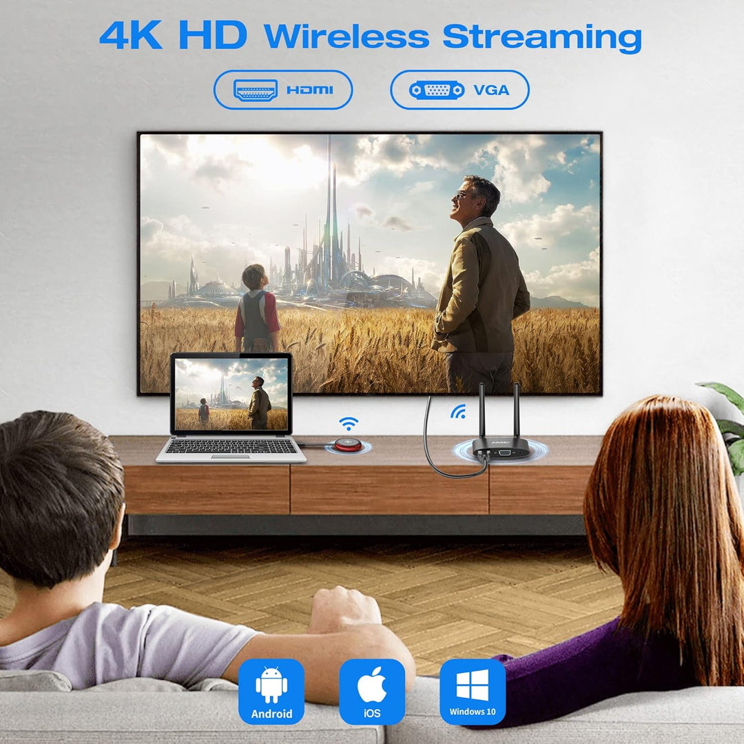 Wireless HDMI 4K/5G, HDMI Wireless Transmitter and Receiver, Wireless HDMI Extender Funkübertragung