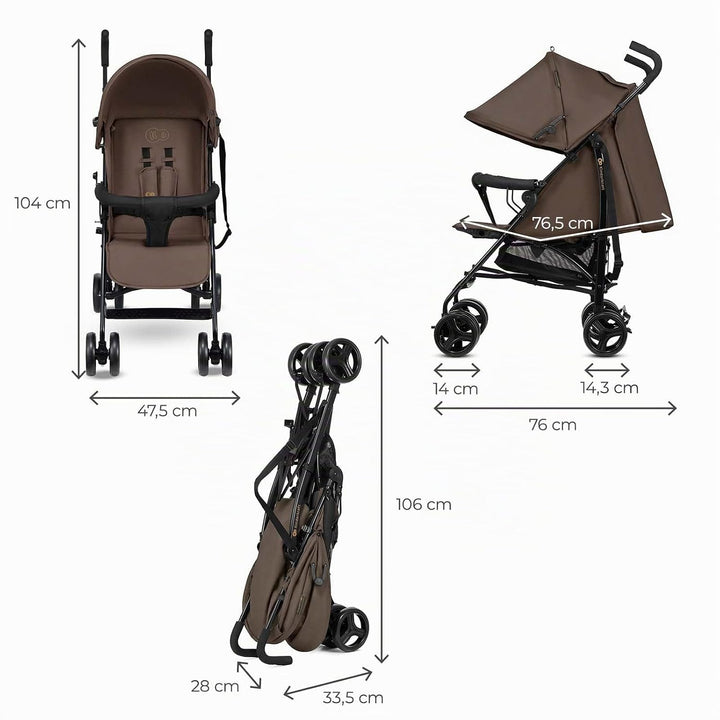 Kinderkraft TIK Kinderwagen, Liegebuggy, Sportwagen, Leicht - 6,5kg, Drehbare Vorderräder, Verstellb