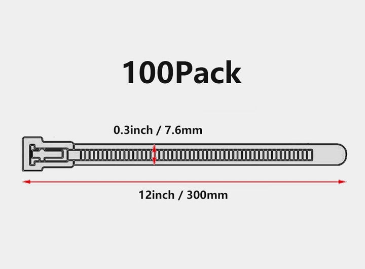 Oksdown Kabelbinder wiederverschliessbar Gelb 300 mm × 7,6 mm 100 Stück UV-Beständig Stark Gross Nyl