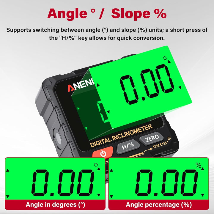 diymore Digitaler Laser Winkelmesser, 4-Seitiges Magnetisch Wasserwaage, Digitaler Neigungsmesser mi