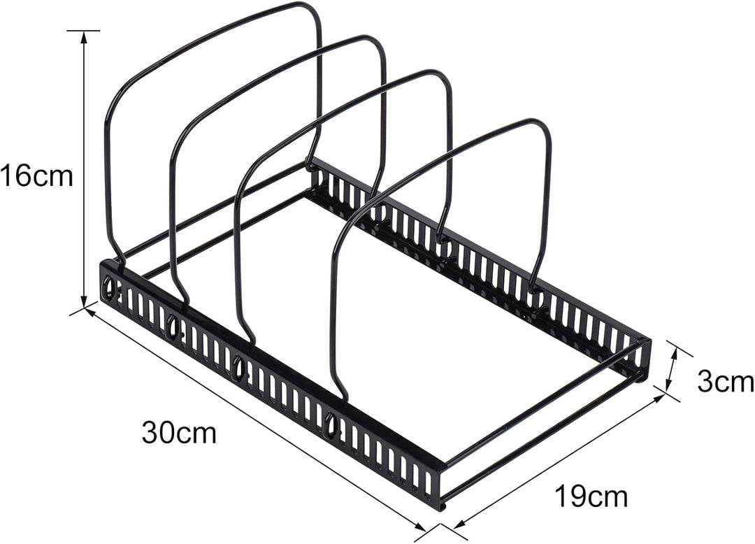 Toplife Deckelorganizer für Teller, Deckelhalter mit 10 verstellbaren Teiler, Abtropfgestell, Küchen