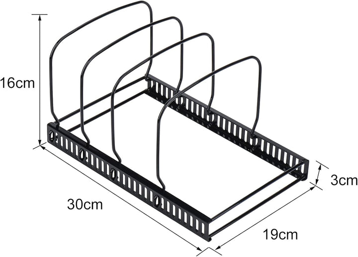 Toplife Deckelorganizer für Teller, Deckelhalter mit 10 verstellbaren Teiler, Abtropfgestell, Küchen