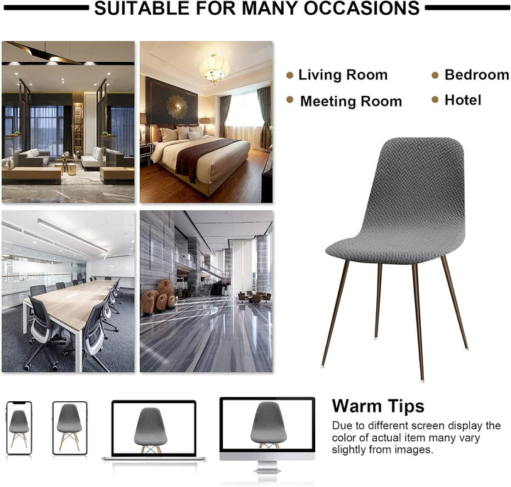 Lydevo Stuhlhussen 6er Esszimmer Strech Stuhlhussen für Esszimmerstühle Universal Waschbar Bezug Stu