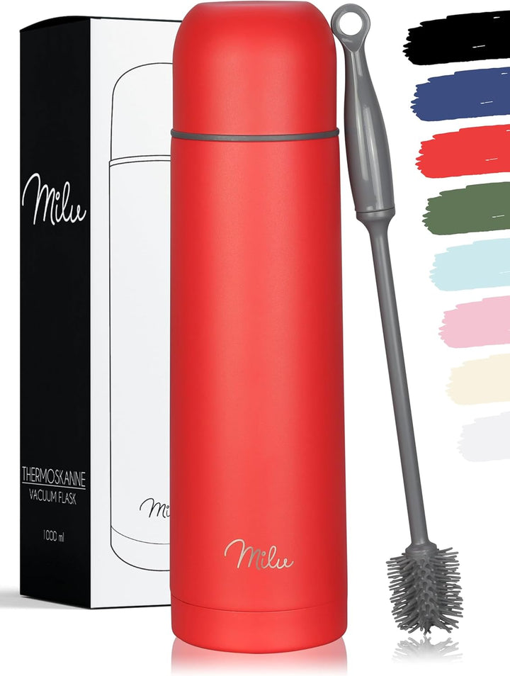 Milu Thermosflasche Thermoskanne Isolierflasche 1L, 750ml, 500ml - Isolierte Edelstahl Trinkflasche,
