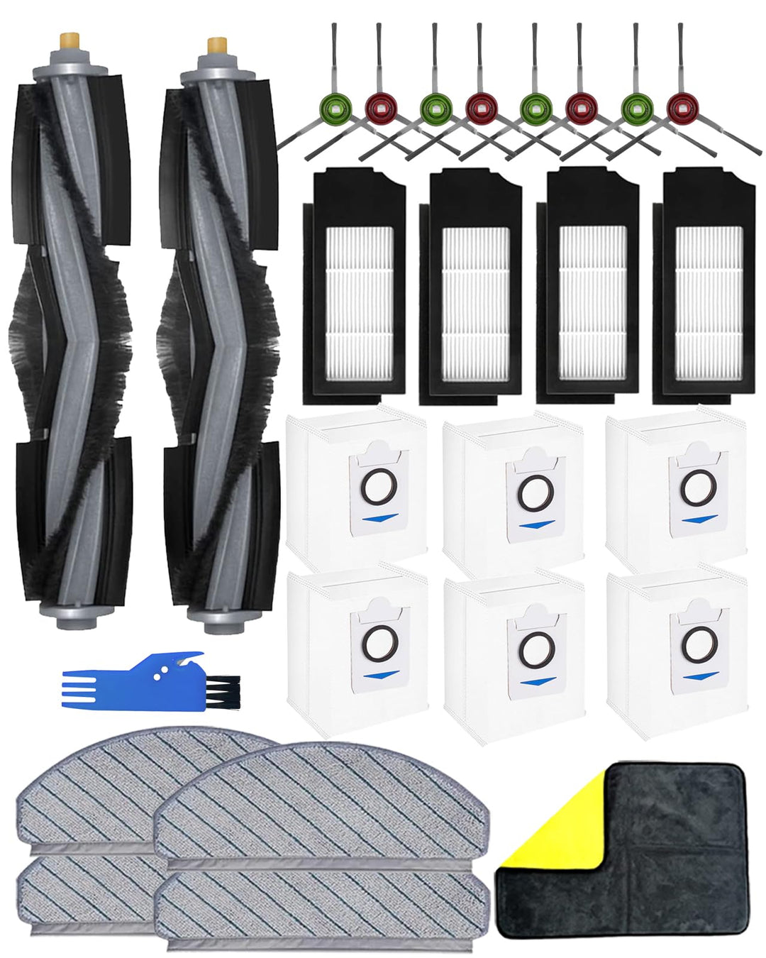Yivy 26 Stück Zubehör Set für Ecovacs DEEBOT X1 Plus Staubsauger, X1+ Ersatzteile: 2 Hauptbürste,8 S