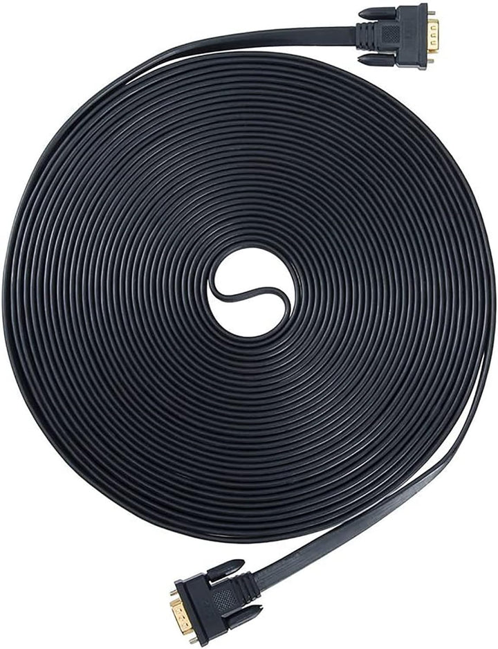DTech Ultradünn VGA Kabel 15m 15polig Stecker auf Stecker VGA auf VGA Kabel Full HD 1080P, 15m