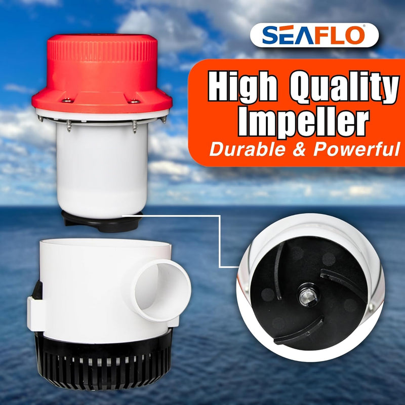 SEAFLO 01-Serie 4700GPH Bilgepumpe – 12 V Marine Tauchpumpe mit Anti-Irlock-Schutz, 4 Jahre Garantie