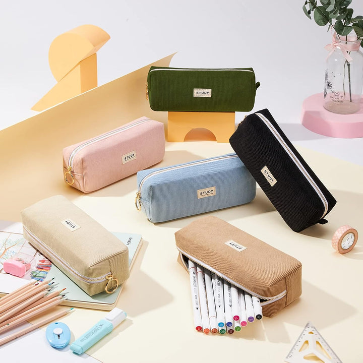 KALIDI Mäppchen Federmäppchen Mädchen Teenager Stiftetasche Stiftemappe Cord-Stoff Federtasche Penci