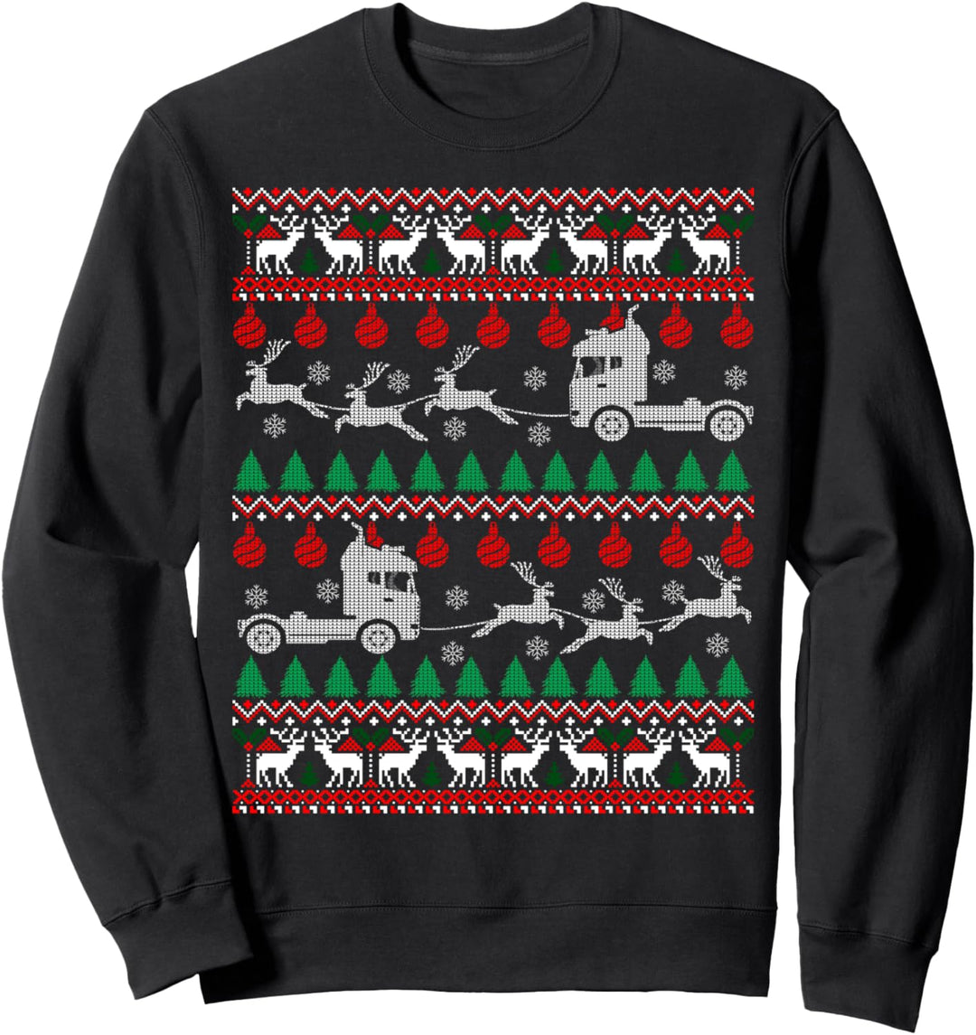 Trucker Driver Ugly Christmas Sweater Trucker Xmas Kostüm Sweatshirt